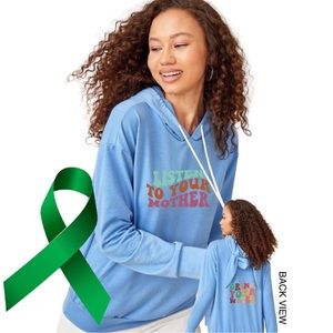 Listen to your mother mental health graphic ear hoodie sweatshirt size small